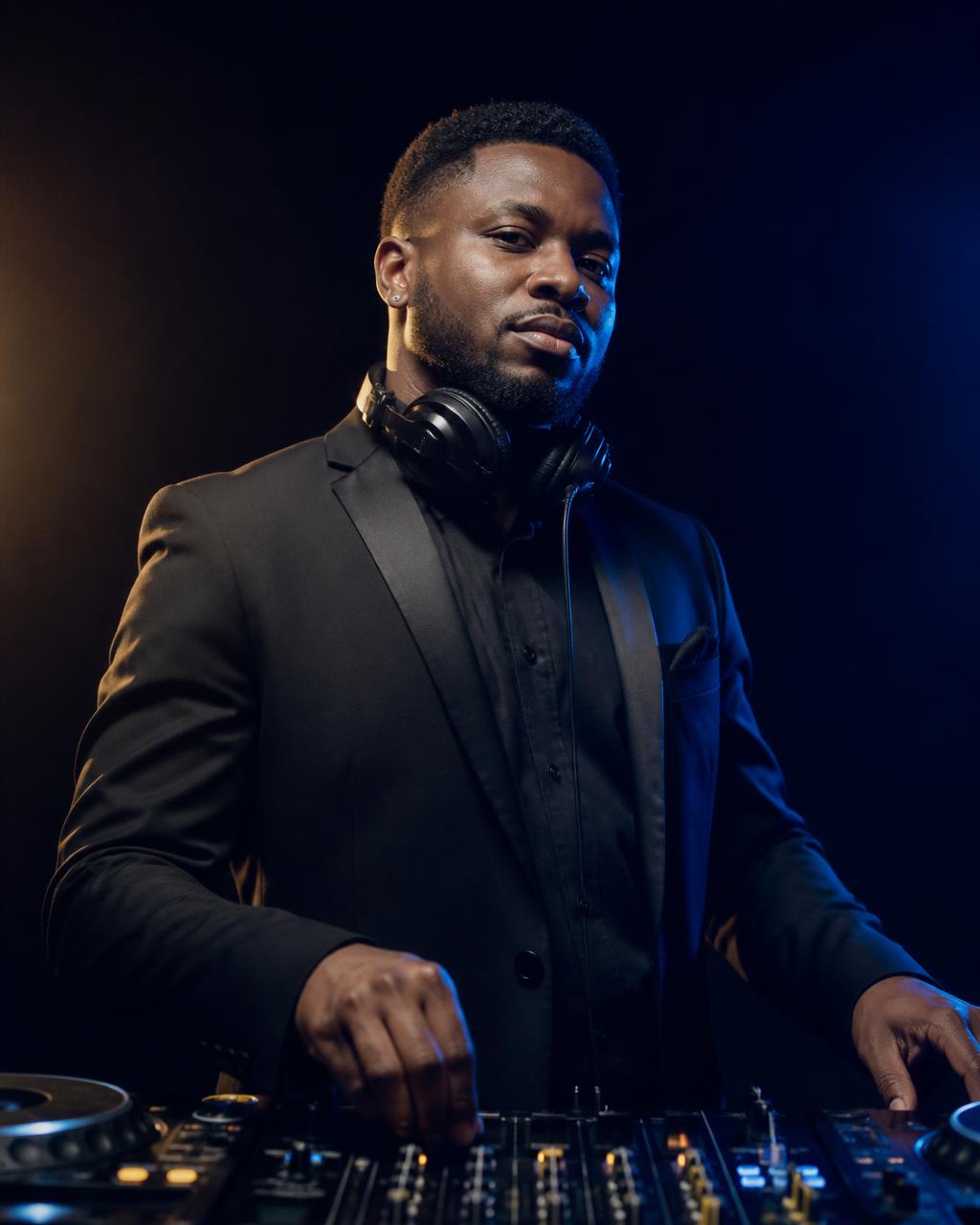 Gerald Rush, professionally known as DJ G Rush, at the DJ booth